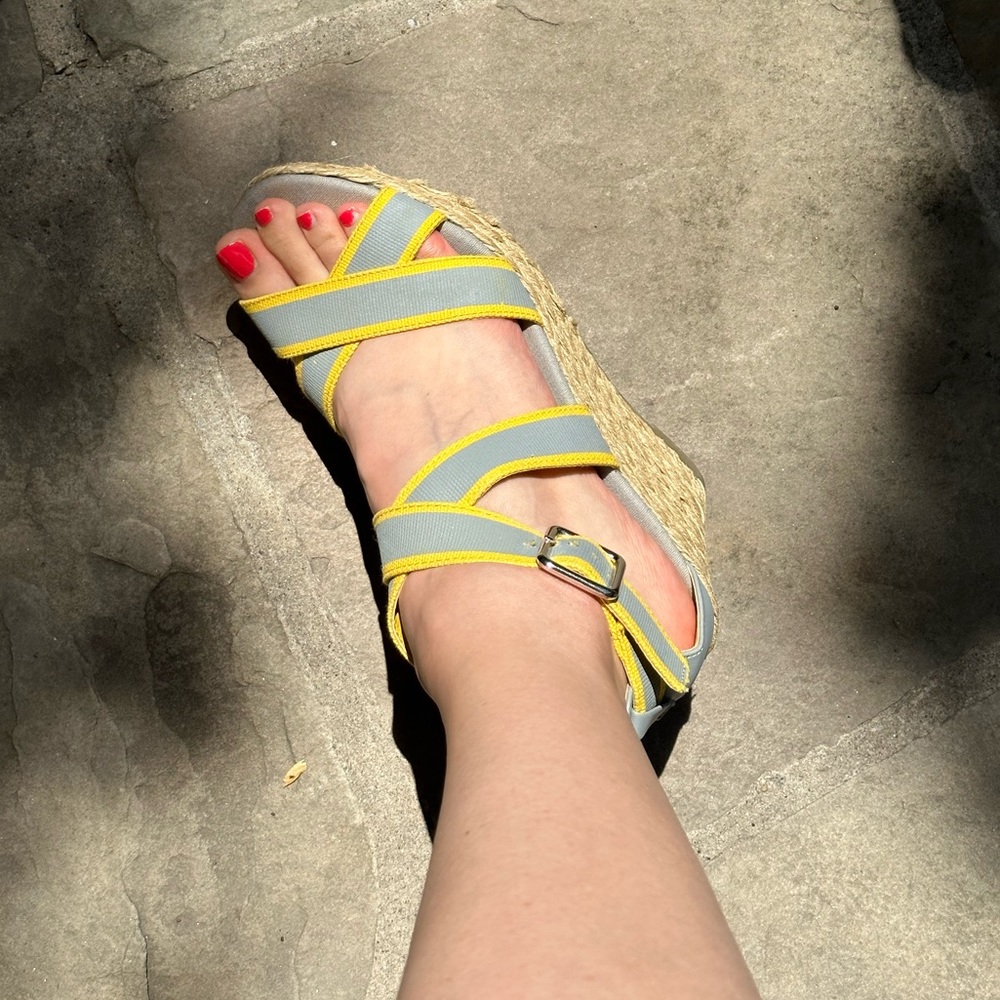 Gap canvas strap cork wedge Sandals